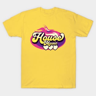 HOUSE MUSIC  - House Music Heat (Purple/Yellow) T-Shirt